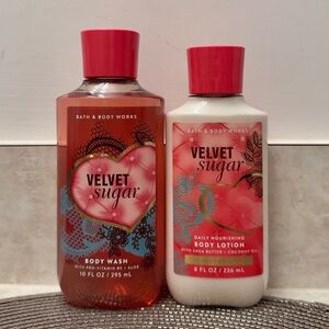 NWT BBW Velvet Sugar Body Wash and Lotion Set bath and body works